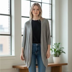American Eagle Outfitters Light Gray Open-Front Women's Cardigan